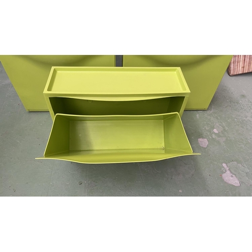 48 - x3 Wall Hanging Green Shoe Boxes