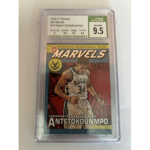 91 - Panini Donruss 2020-21 Net Marvels Giannis Antetokounmpo PSA 9 Mint