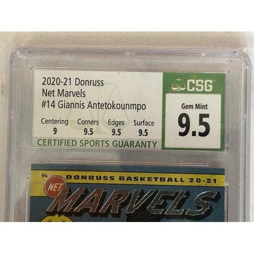 91 - Panini Donruss 2020-21 Net Marvels Giannis Antetokounmpo PSA 9 Mint