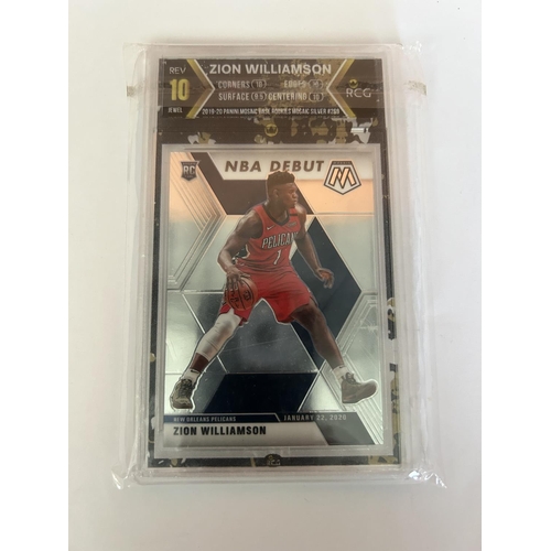 92 - Zion Williamson Rookie (RC) Panini Mosaic NBA Debut REC 10 Jewel