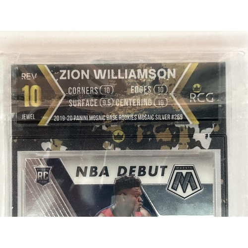 92 - Zion Williamson Rookie (RC) Panini Mosaic NBA Debut REC 10 Jewel