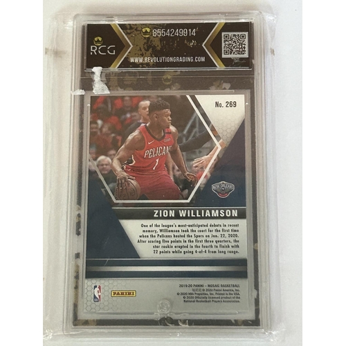 92 - Zion Williamson Rookie (RC) Panini Mosaic NBA Debut REC 10 Jewel