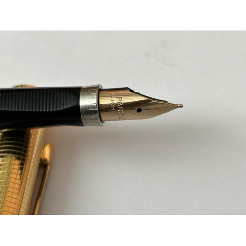 72 - Vintage Parker 14k Gold GF Cap & Barrel USA Fountain Pen