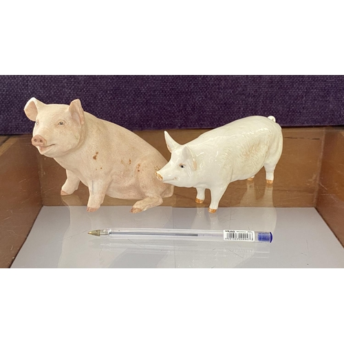 78 - Aynsley Fine Porcelain 1975 Piggy by John Aynsley (A/F - Missing top of Right Ear) and Vintage Beswi... 