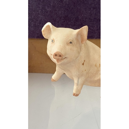 78 - Aynsley Fine Porcelain 1975 Piggy by John Aynsley (A/F - Missing top of Right Ear) and Vintage Beswi... 