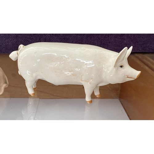 78 - Aynsley Fine Porcelain 1975 Piggy by John Aynsley (A/F - Missing top of Right Ear) and Vintage Beswi... 