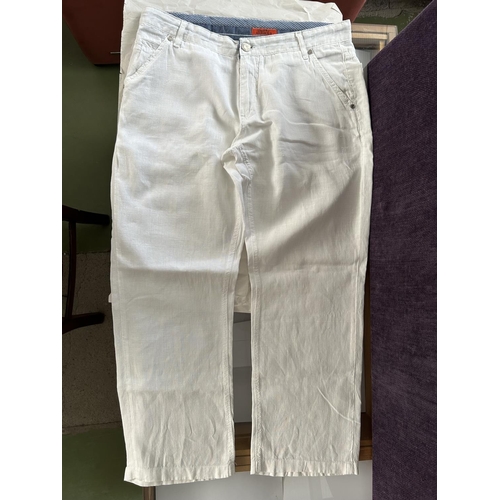 63 - Hermes Original Men's White Linen Trousers Size 38