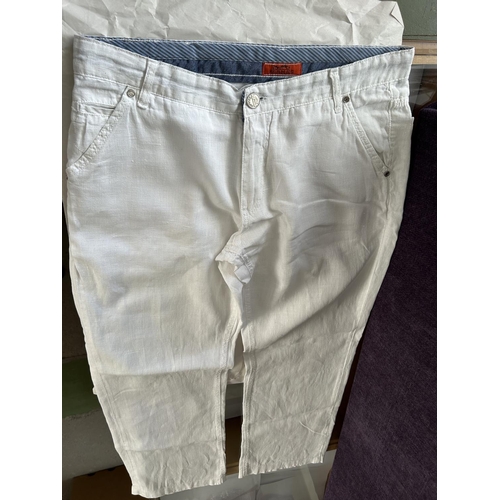 63 - Hermes Original Men's White Linen Trousers Size 38