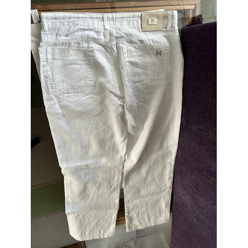 63 - Hermes Original Men's White Linen Trousers Size 38