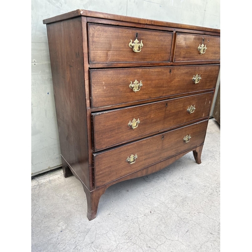 108 - Antique Victorian Mahogany Chest of 6 Drawers (110 W. x 50 D. x 107cm H.)