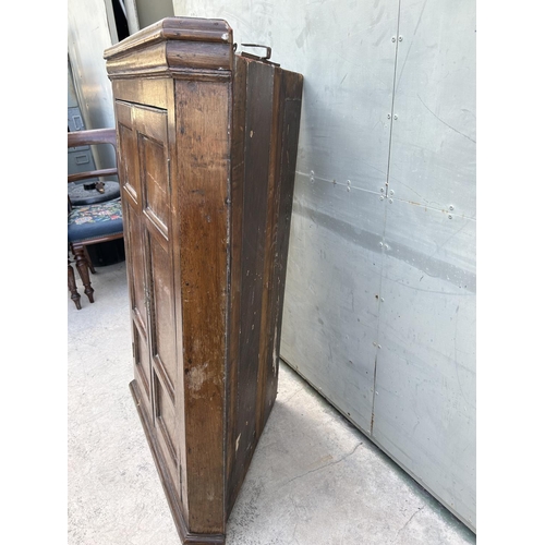 109 - Antique Victorian Wooden Wall Hanging Corner Cabinet (83 W. x 46 D. x 120cm H.)