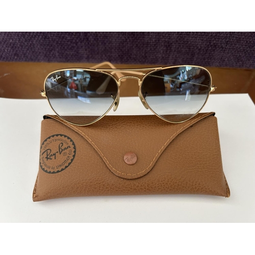 2 - Pair of Ray-Ban Aviator Sunglasses in Original Case