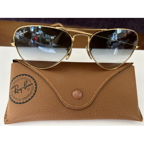 2 - Pair of Ray-Ban Aviator Sunglasses in Original Case