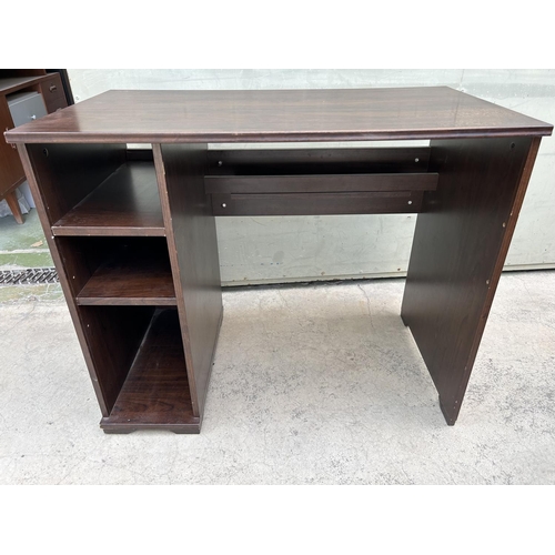 548 - Wooden Office Computer Desk (90 W. x 52 D. x 75cm H. - Top Needs Painting, See Picture)