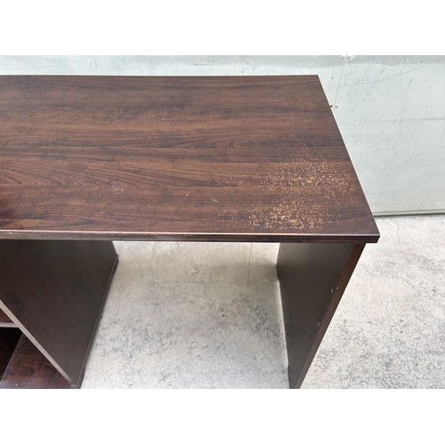 548 - Wooden Office Computer Desk (90 W. x 52 D. x 75cm H. - Top Needs Painting, See Picture)