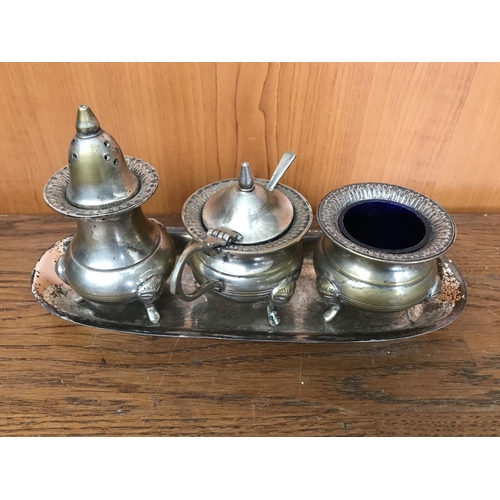 107 - Vintage Silver Plated Condiment Set Made in Germany