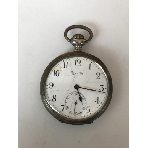 117 - Vintage Silver Zenith Pocket Watch