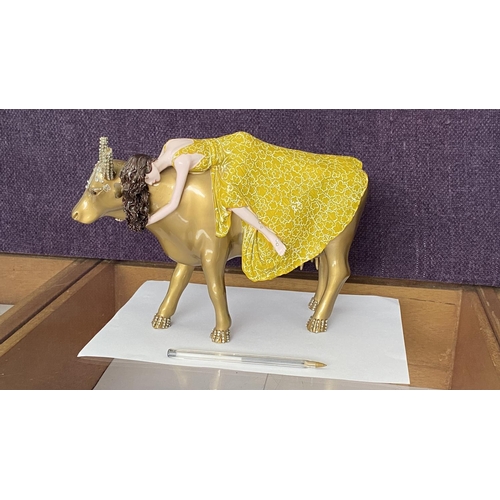 12 - Cow Parade Gold Tanrica Large Cow Statue