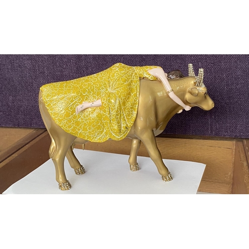 12 - Cow Parade Gold Tanrica Large Cow Statue