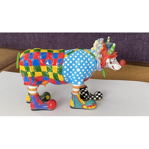 21 - Cow Parade Clown Cow Figurine