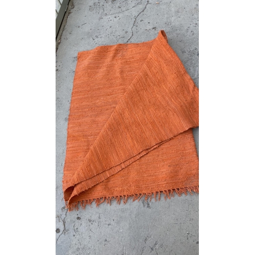 516 - Large Orange Cotton Rug (240 x 160cm)