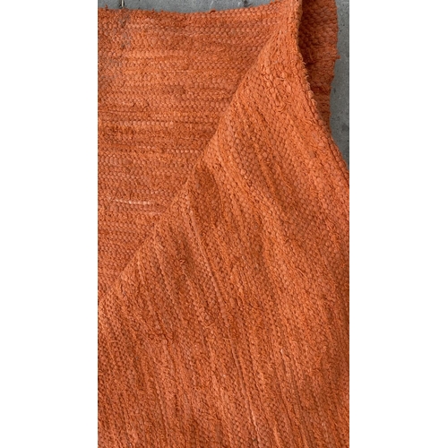 516 - Large Orange Cotton Rug (240 x 160cm)