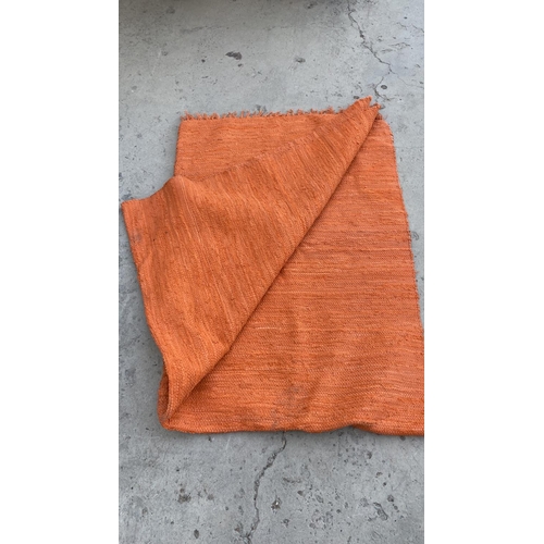 516 - Large Orange Cotton Rug (240 x 160cm)