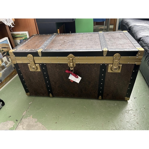 510 - Vintage Large Storage Chest/Trunk with Keylocks (110 W. x 53 D. x 54cm H.) - Taken Back on 2/7/2024