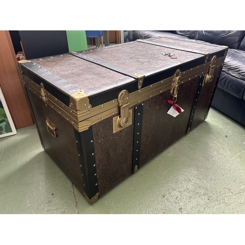 510 - Vintage Large Storage Chest/Trunk with Keylocks (110 W. x 53 D. x 54cm H.) - Taken Back on 2/7/2024