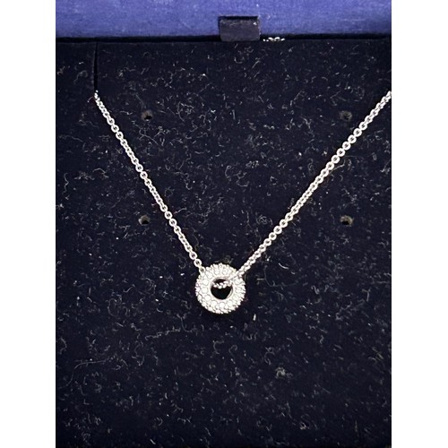 61A - Swarovski Rhodium Sparkle Crystal Pendant Necklace in Gift Box (Unused)