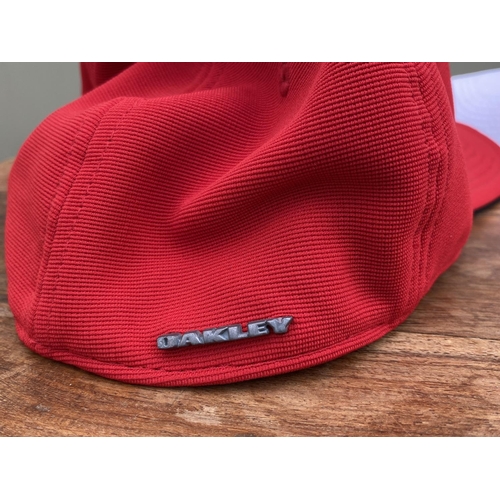 20A - x2 Oakley Baseball Caps. Red Size L-XL ,White Size S-M (Unused)