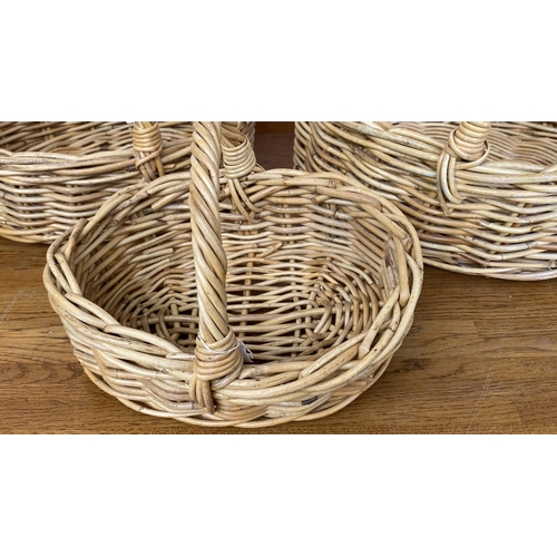 20 - x3 Oval Shaped Wicker Baskets with Handles (Unused)