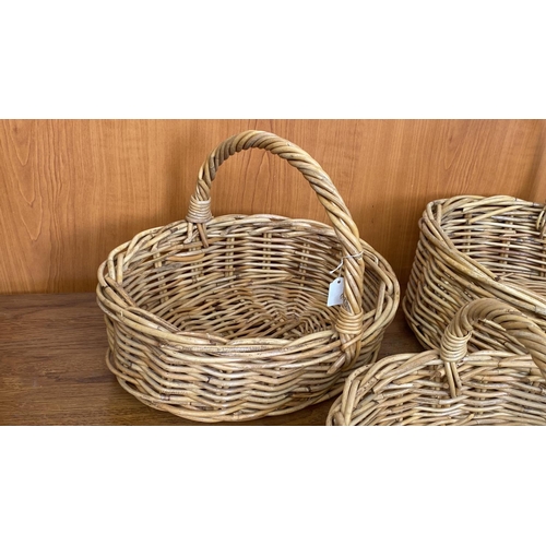 20 - x3 Oval Shaped Wicker Baskets with Handles (Unused)