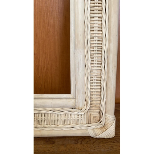 46 - Hand Made Natural Color Bamboo Wall Mirror (Unused - 59 x 86cm)