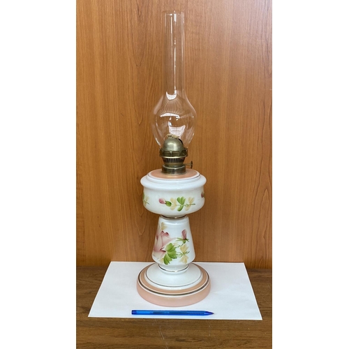 5 - Large Vintage Opaline Oil Lamp