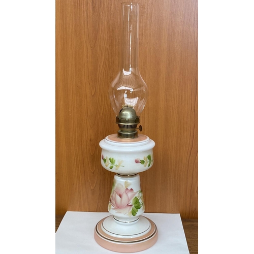 5 - Large Vintage Opaline Oil Lamp