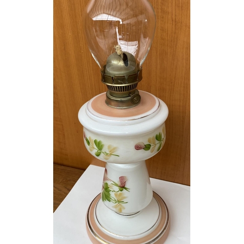 5 - Large Vintage Opaline Oil Lamp