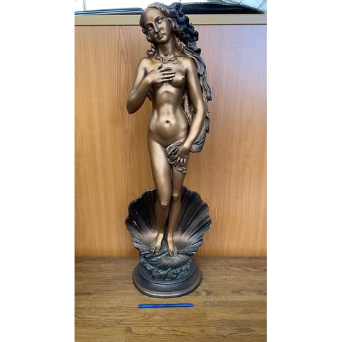 68 - The Birth of Venus Sculpture Made of Cold Cast Bronze - Combination of Bronze and Resin (68cm H.)