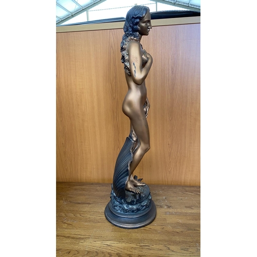 68 - The Birth of Venus Sculpture Made of Cold Cast Bronze - Combination of Bronze and Resin (68cm H.)