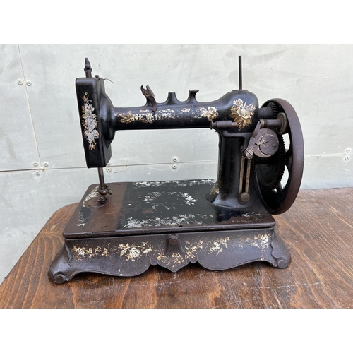 86 - Victorian Era (Circa 1880) Hand Crank Sewing Machine (Working)