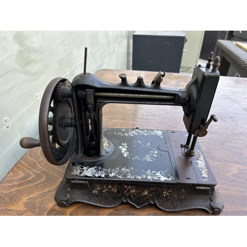 86 - Victorian Era (Circa 1880) Hand Crank Sewing Machine (Working)