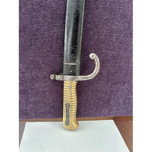 187 - Antique French Bayonet with Scabbard Dated 1869 and Stamped