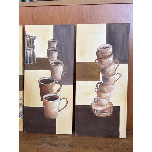 346 - Oil on Canvas 3-Piece Set of Kitchen Paintings (27 x 60cm/each)