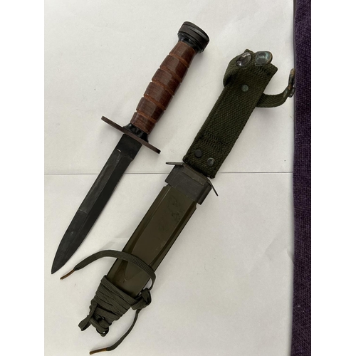 77 - Vintage Vietnam Era United States Military Imperial Bayonet With M8AI Scabbard