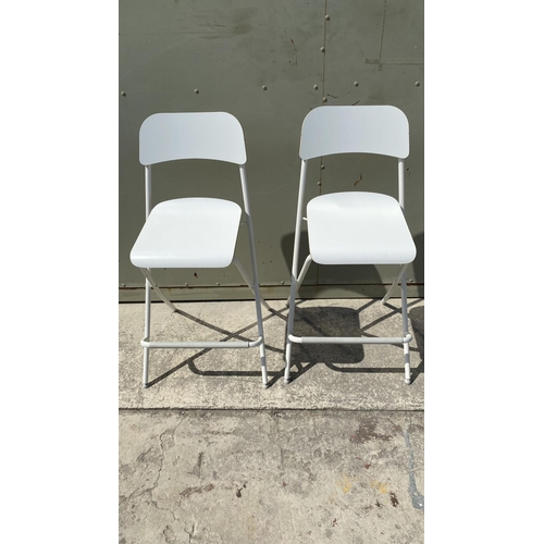 13 - x2 'Ikea' White Folding Bar Stools