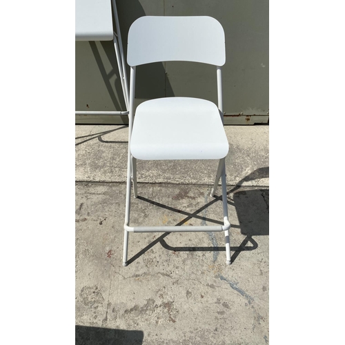 13 - x2 'Ikea' White Folding Bar Stools