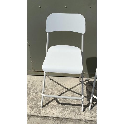 13 - x2 'Ikea' White Folding Bar Stools