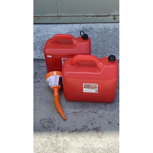 199 - x2 Continental 20-Littre Fuel Tanks Together with Flexible Funnel