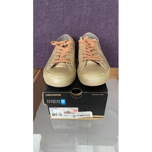 312 - Gold Low Top Converse All Star Trainers size 38 (Unused)