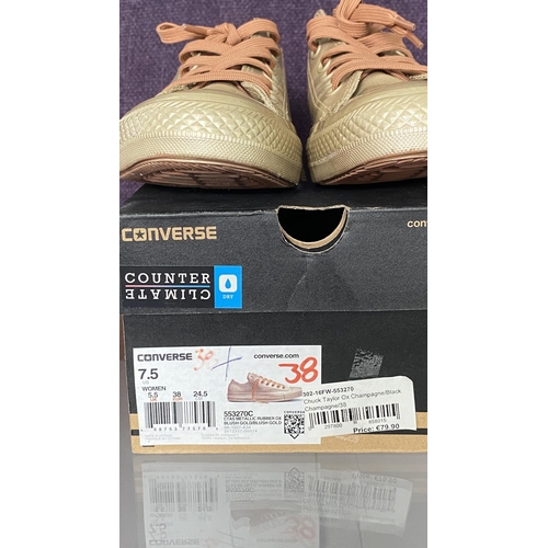 312 - Gold Low Top Converse All Star Trainers size 38 (Unused)